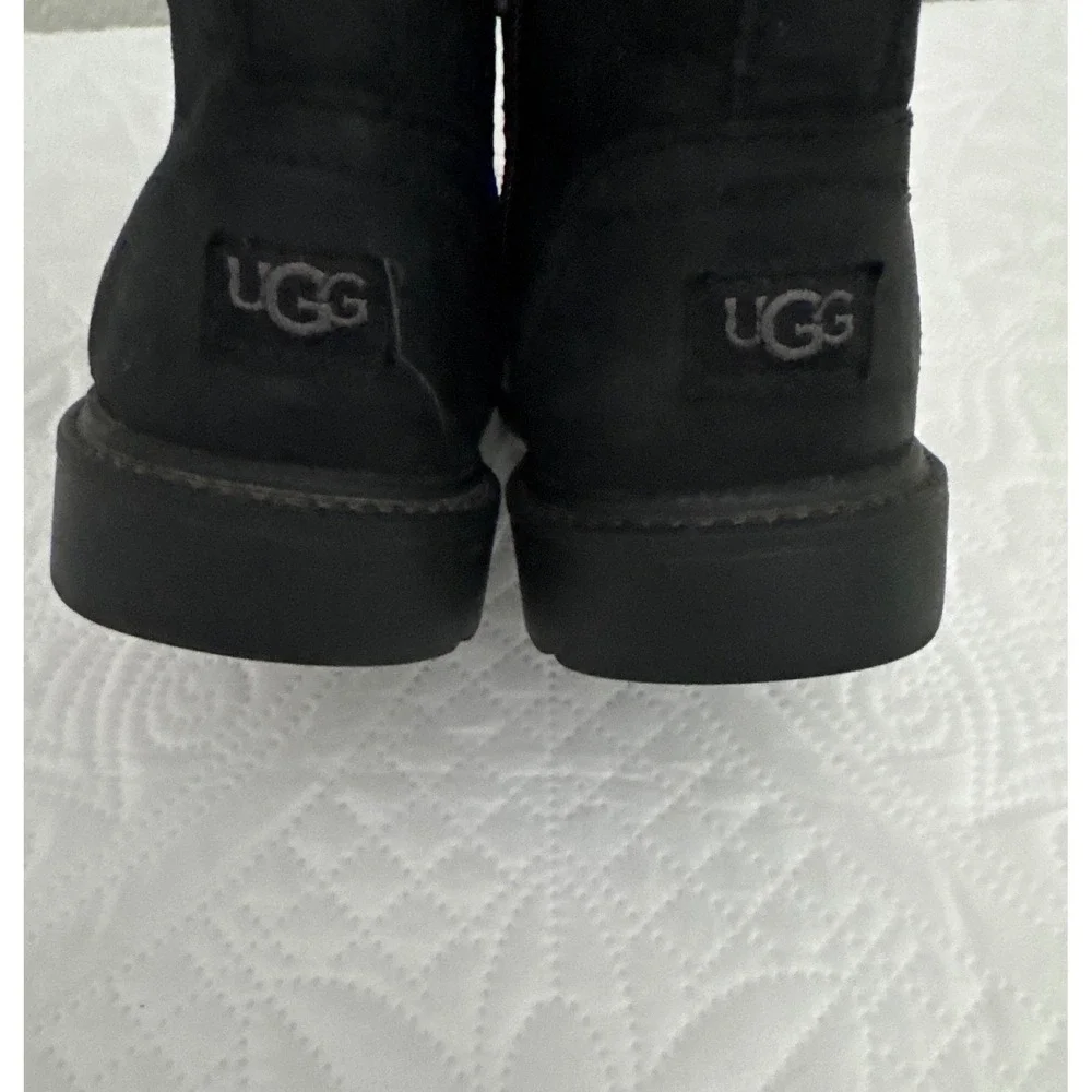 UGG Bolden Black Leather Waterproof Chelsea Boots Toddler Size 12